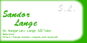 sandor lange business card